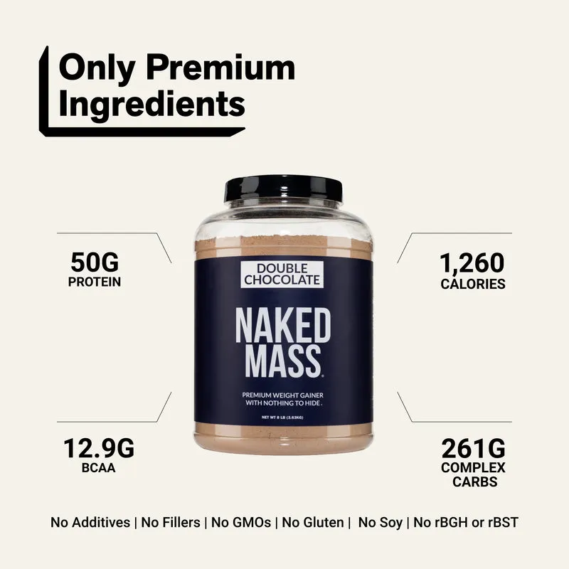 Double Chocolate Mass Gainer Protein Supplement | Naked Mass - 8LB