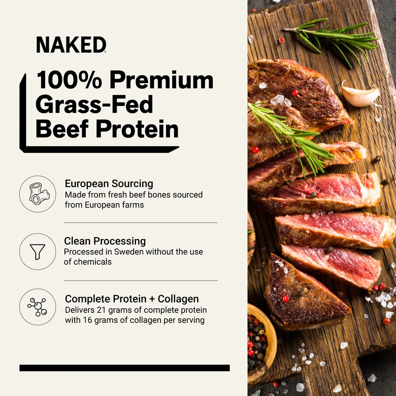 Vanilla Beef Protein Powder | Naked Vanilla Beef Protein - 1.2LB