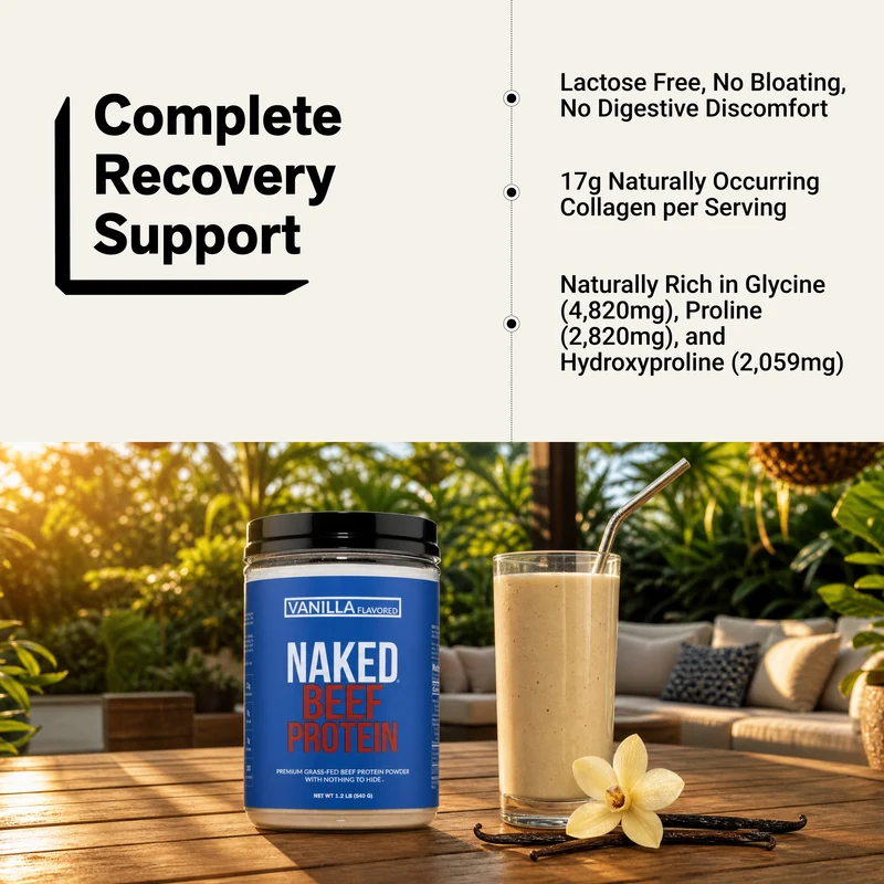 Vanilla Beef Protein Powder | Naked Vanilla Beef Protein - 1.2LB