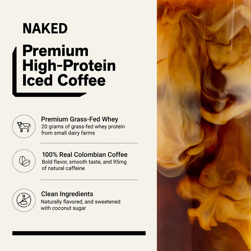 Hazelnut Latte Protein Iced Coffee | Naked Protein Coffee - 17 Servings