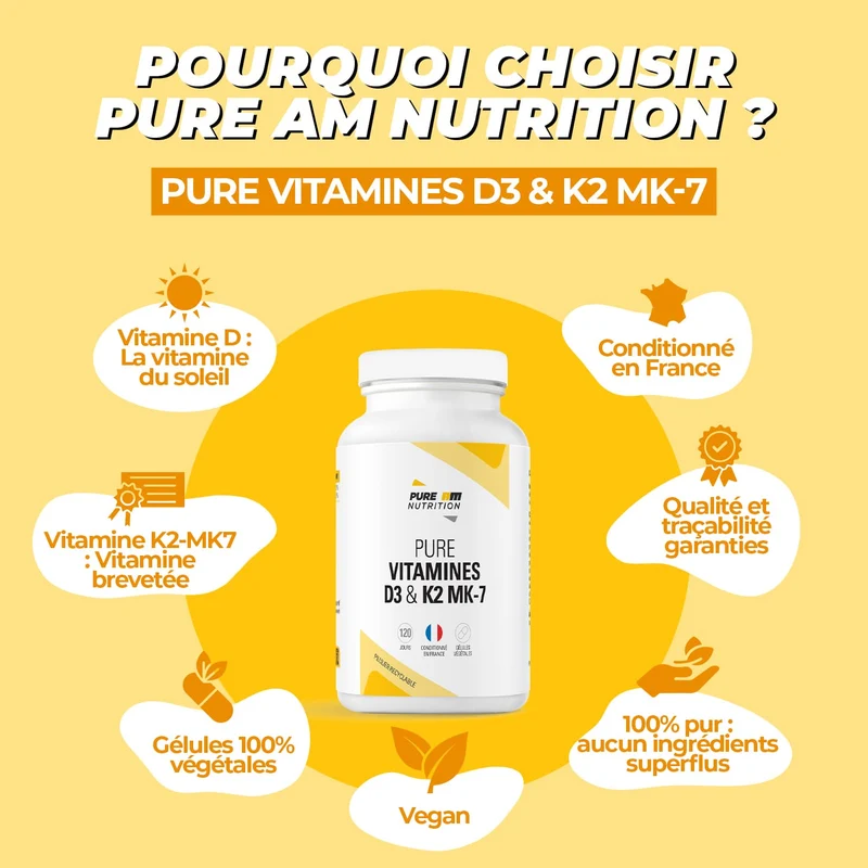 PURE Vitamines D3 + K2 MK-7