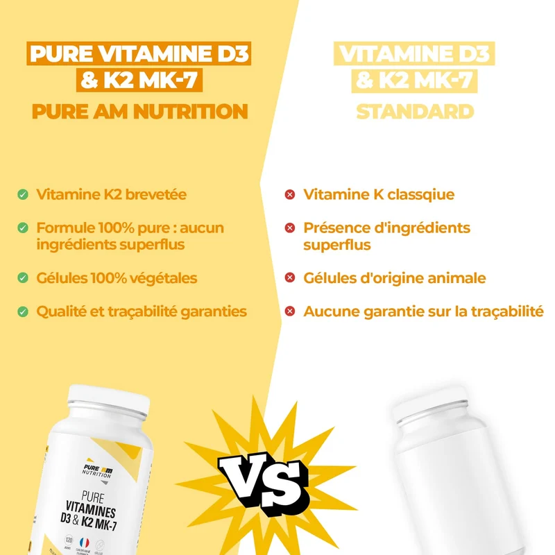 PURE Vitamines D3 + K2 MK-7