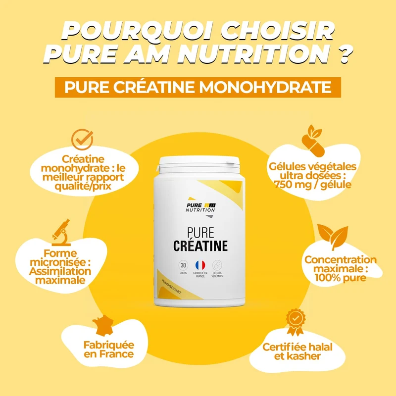 PURE Créatine monohydrate en gélules