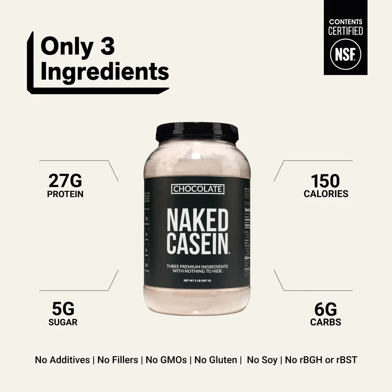 Chocolate Casein Protein Powder | Naked Chocolate Casein - 2LB