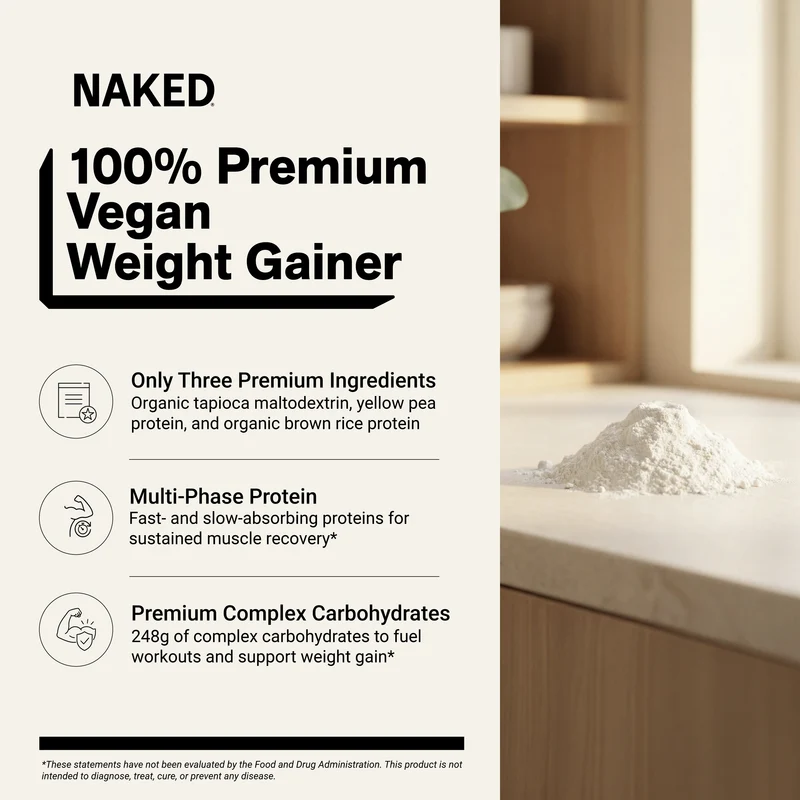 Vegan Mass Gainer Supplement | Naked Vegan Mass - 12LB