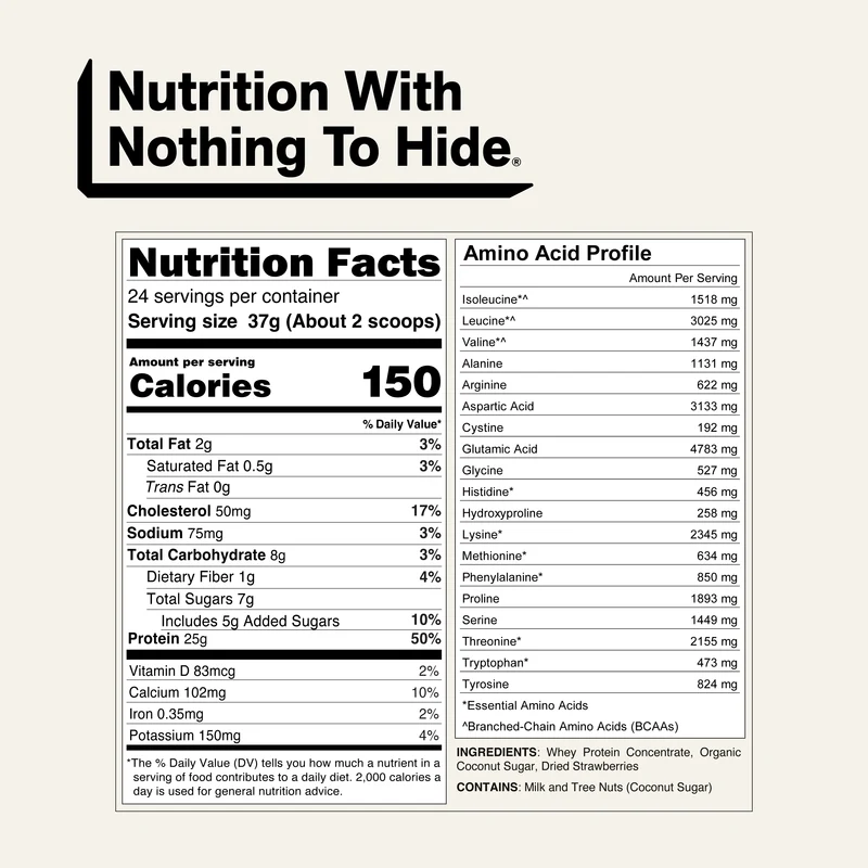 Strawberry Whey Protein Powder | Naked Strawberry Whey - 2LB