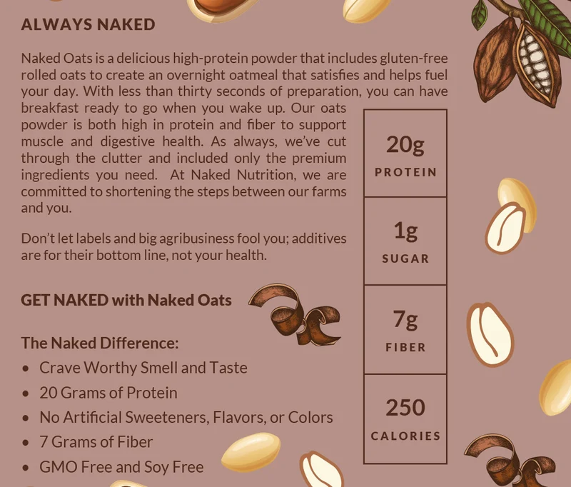 Chocolate Peanut Butter Protein Oats | Naked Oats