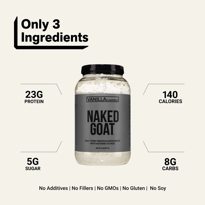 Vanilla Goat Whey Protein Powder | Naked Goat - 2lb