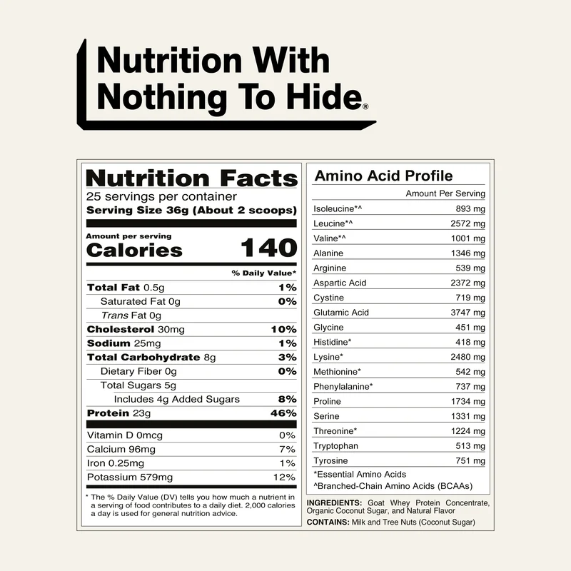 Vanilla Goat Whey Protein Powder | Naked Goat - 2lb