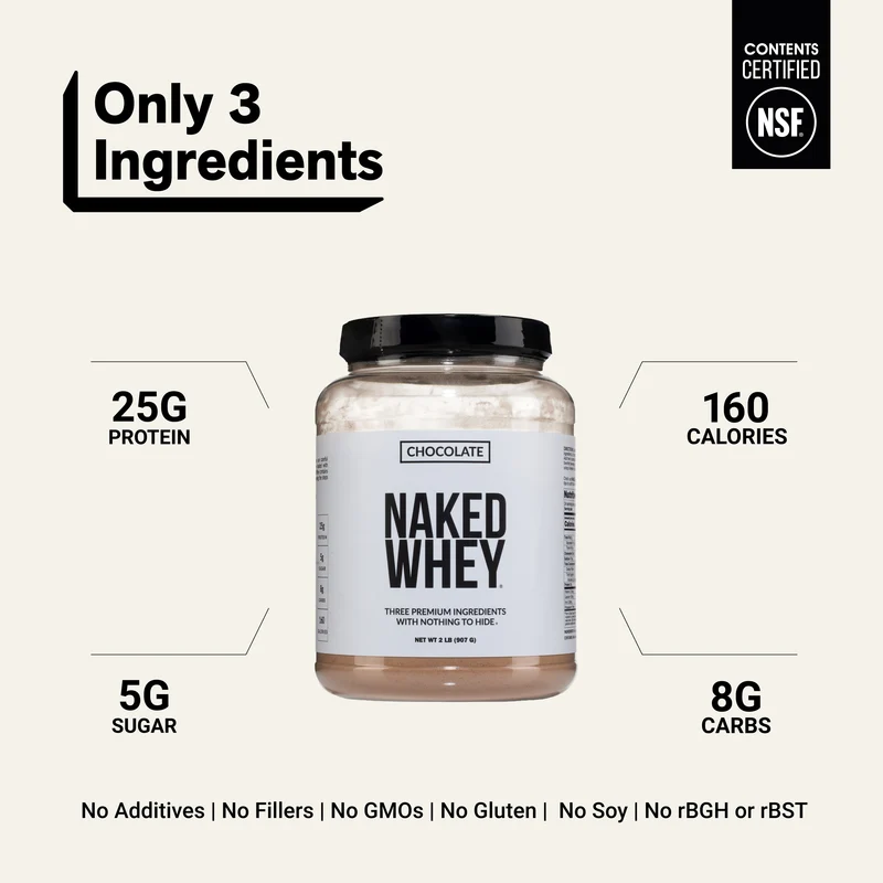 Chocolate Whey Protein Powder | Naked Chocolate Whey - 2LB