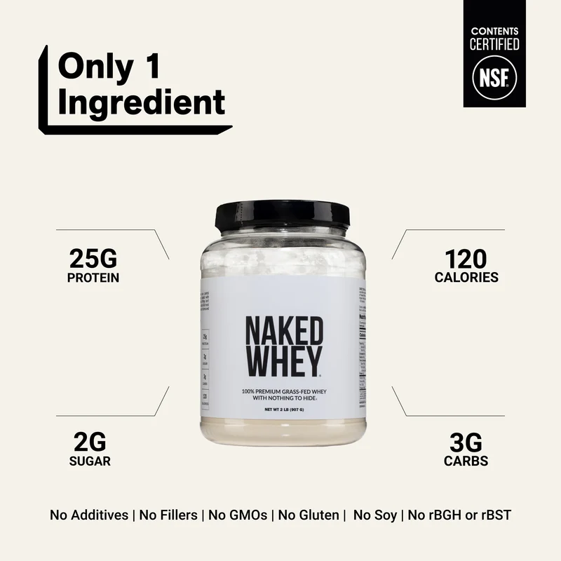 Grass Fed Whey Protein Powder | Naked Whey - 2LB