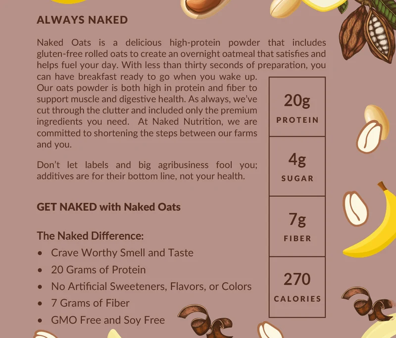 Chocolate Peanut Butter Banana Protein Oats | Naked Oats