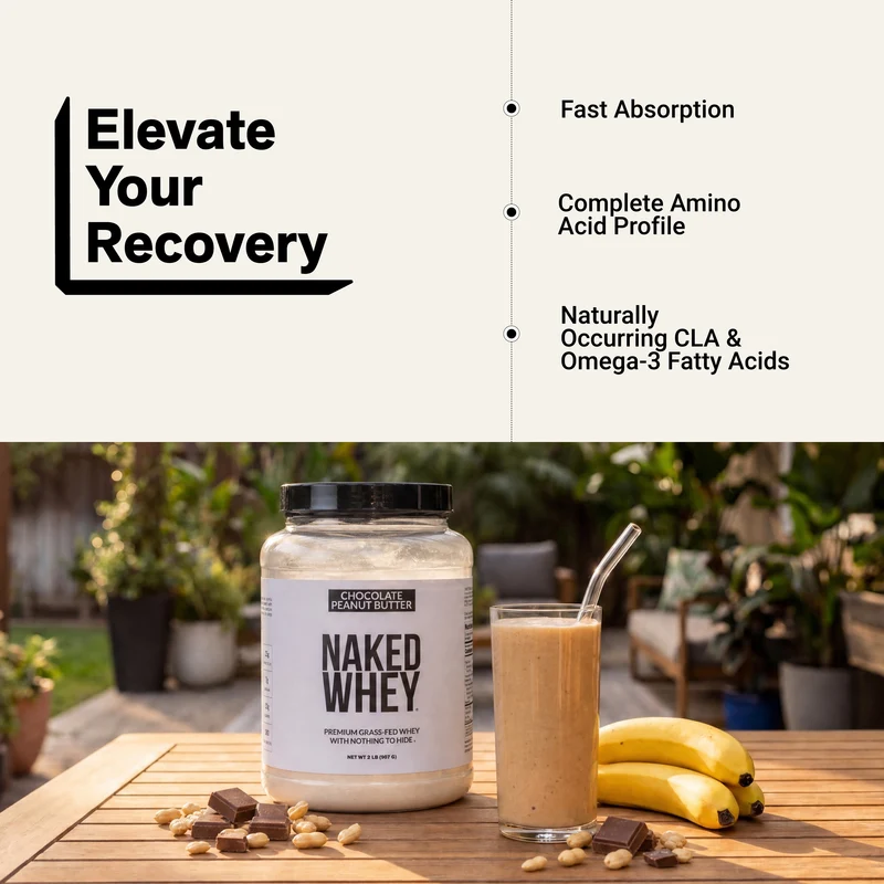 Chocolate Peanut Butter Whey Protein Powder 2LB | Naked Whey - 2LB