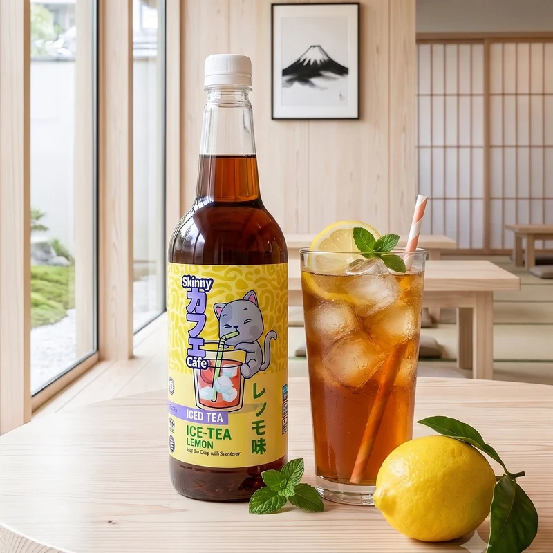 Sirop pour thé glacé Skinny Caffe saveur citron sans sucre - 1 litre