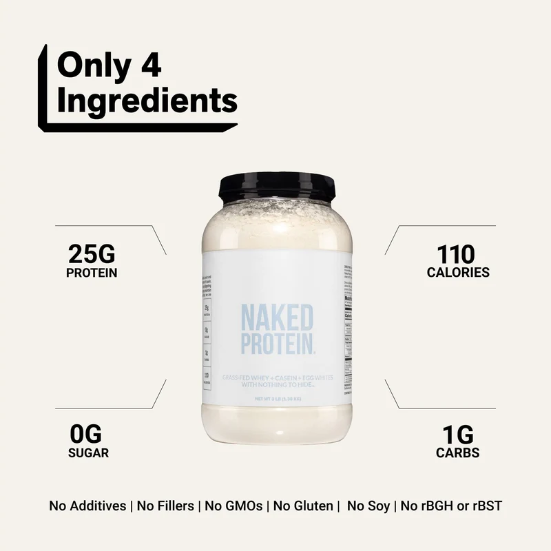 Protein Powder Blend - 3LB Egg, Whey & Casein Protein Blend | Naked Protein - 3LB