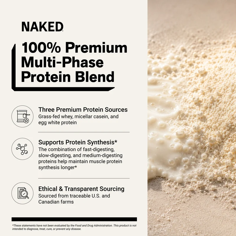 Protein Powder Blend - 3LB Egg, Whey & Casein Protein Blend | Naked Protein - 3LB