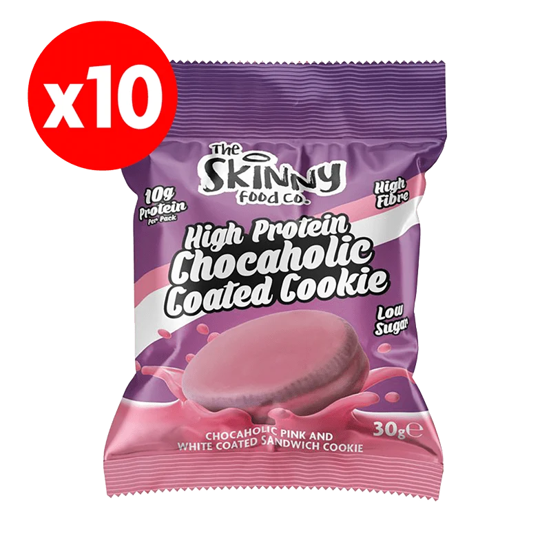 (Liquidation, À consommer de préférence avant juillet 2026) Biscuit léger protéiné enrobé de chocolat et saveur fraise