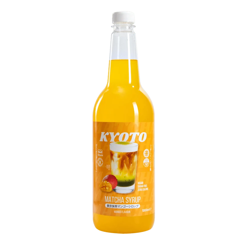 Sirop de mangue et matcha de Kyoto - Faible en calories et sans sucre - 1 litre