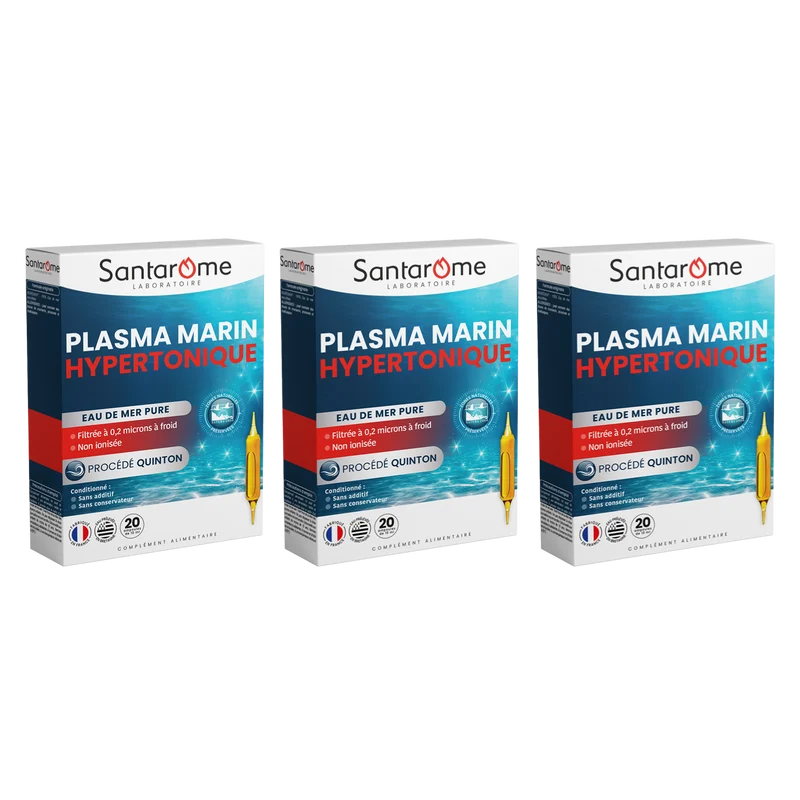 Plasma Marin Hypertonique - Eau de Quinton - 20 ampoules