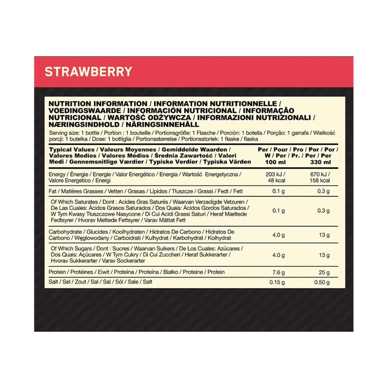 High Protein Shake - Optimum Nutrition (12 x 330 ml)