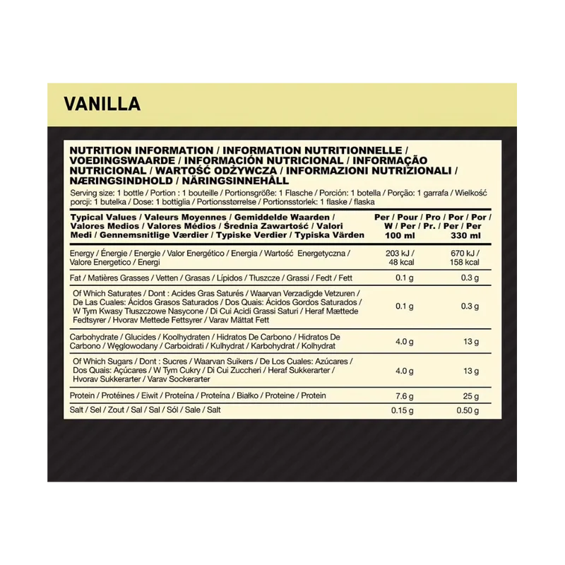 High Protein Shake - Optimum Nutrition (12 x 330 ml)