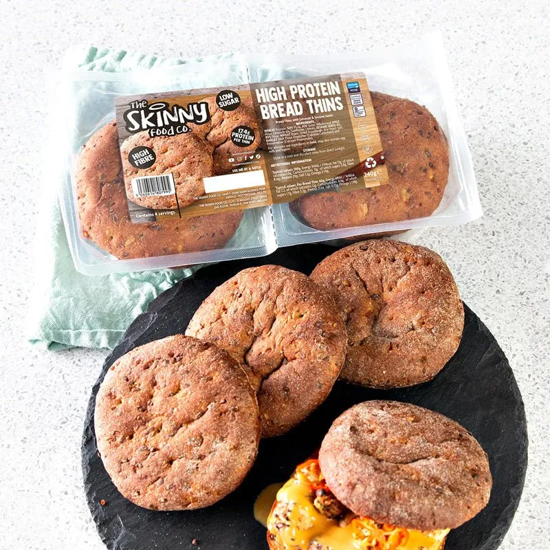 (Liquidation, À consommer de préférence avant janvier 2026) Pain bagel fin riche en protéines - 17 g de protéines par bagel - 4 x 60 g