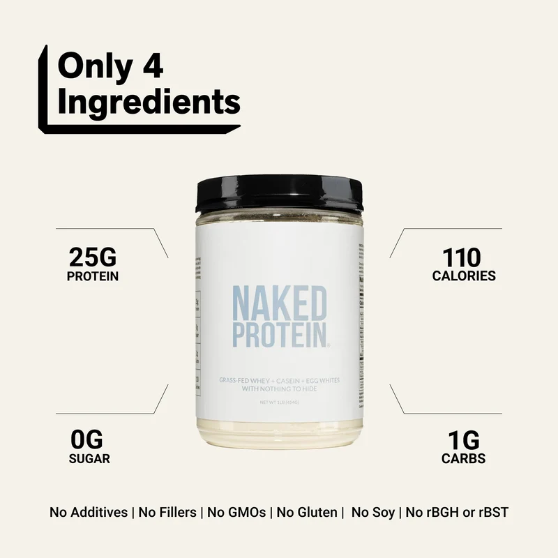 Protein Powder Blend - 1LB Egg, Whey & Casein Protein Blend | Naked Protein - 1lb