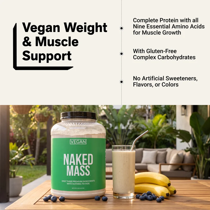 Vegan Mass Gainer Supplement | Naked Vegan Mass - 8LB