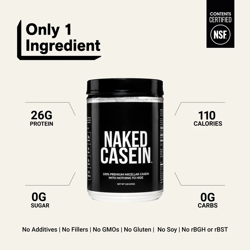 Micellar Casein Protein Powder | Naked Casein - 1lb