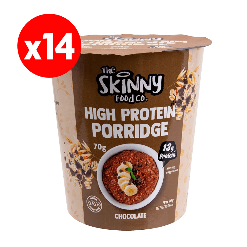 Porridge léger et riche en protéines en portions individuelles 14 x 70 g - 14 g de protéines (3 saveurs au choix)