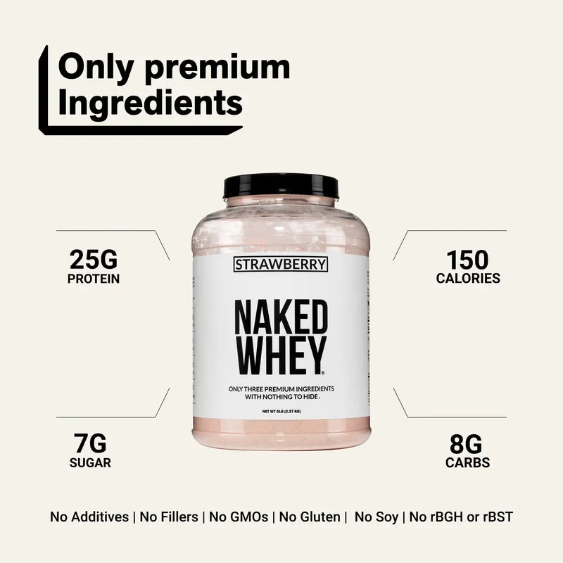 Strawberry Whey Protein Powder | Naked Strawberry Whey - 5LB