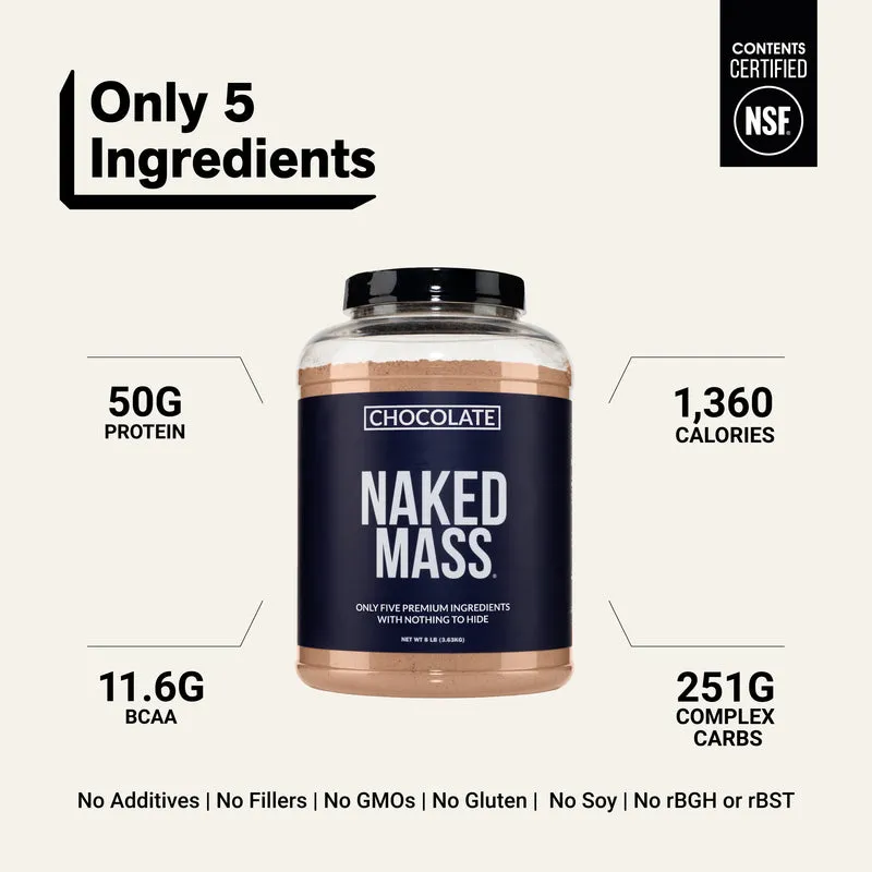 Chocolate Mass Gainer Protein Supplement | Naked Chocolate Mass - 8LB