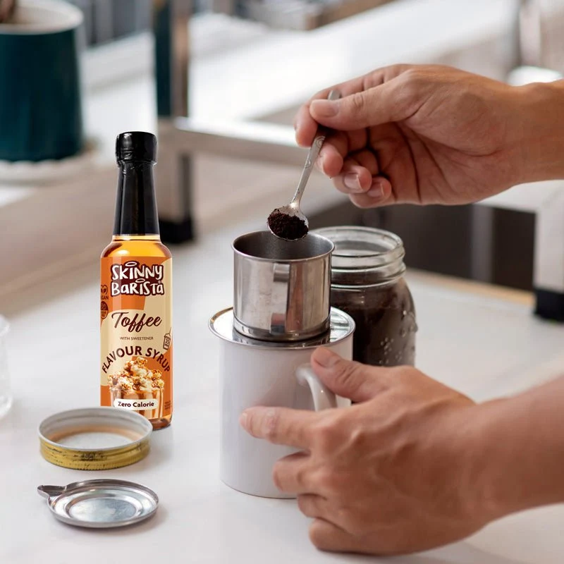 Sirop saveur caramel barista léger - Sirop de café léger sans sucre et sans calories - 250 ml - ÉDITION LIMITÉE