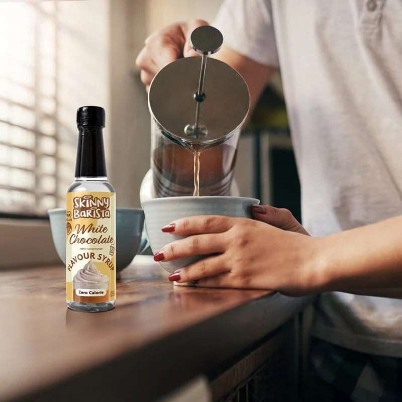 Sirop Skinny Barista saveur chocolat blanc - Sirop de café léger sans sucre et sans calories - 250 ml - ÉDITION LIMITÉE