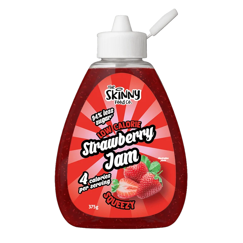 Confiture allégée à la fraise Skinny Squeezy, faible en sucre - 375 g
