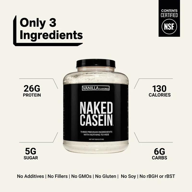 Vanilla Casein Protein Powder | Naked Vanilla Casein - 5LB