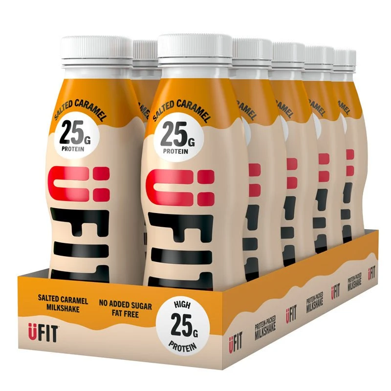 (Liquidation, À consommer de préférence avant le 26 juillet) Boissons protéinées prêtes à boire UFIT au caramel salé - 25 g de protéines