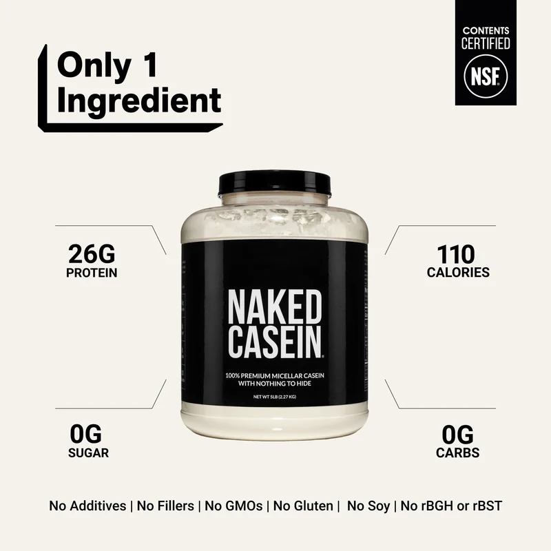 Micellar Casein Protein Powder | Naked Casein - 5lb