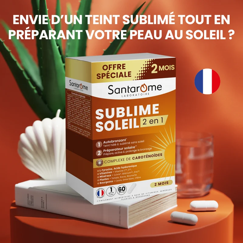 Sublime Soleil 2 en 1 – Autobronzant et Préparateur solaire – 60 gélules 2 mois