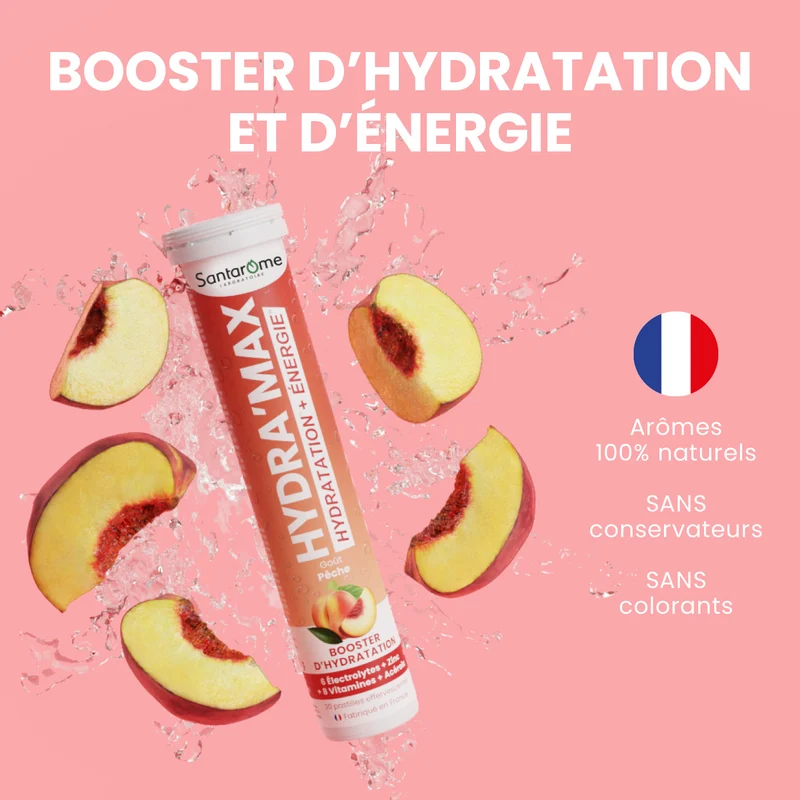 HYDRA'MAX Pêche - 20 pastilles hydratation