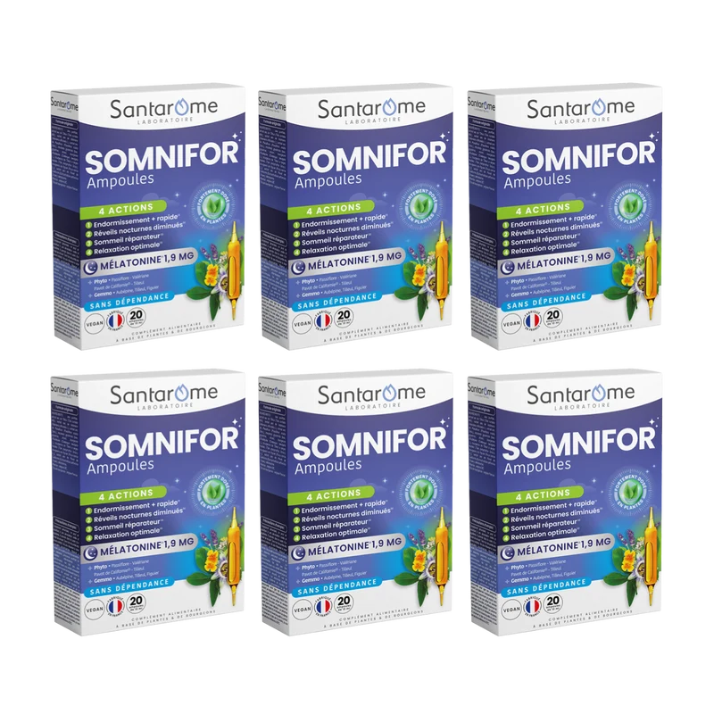 Somnifor 4 Actions - 20 ampoules Mélatonine
