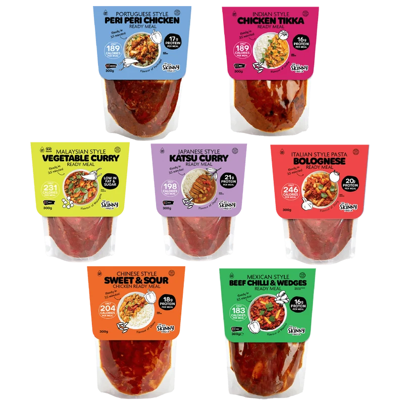 Coffret de repas prêts à l'emploi Skinny Food Co pour 7 jours (300 g x 7 repas)