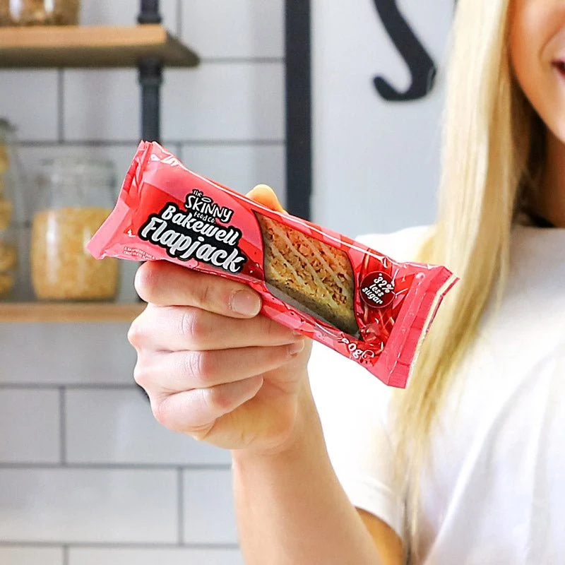Flapjacks protéinés à faible teneur en sucre Skinny Food Co 80 g (2 saveurs)