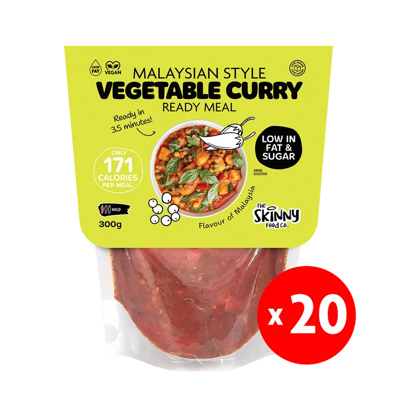 20 x Curry de légumes maigre à la malaisienne 171 calories Plat préparé - 300 g