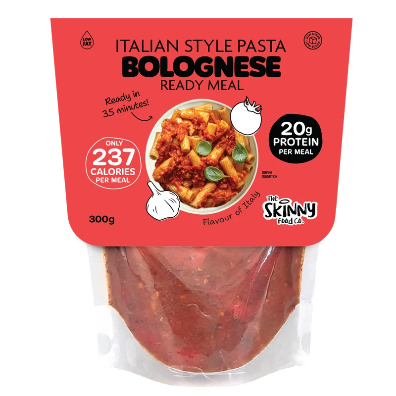 Pâtes bolognaises italiennes allégées 237 calories, plat préparé - 300 g (également disponible en paquet de 10)