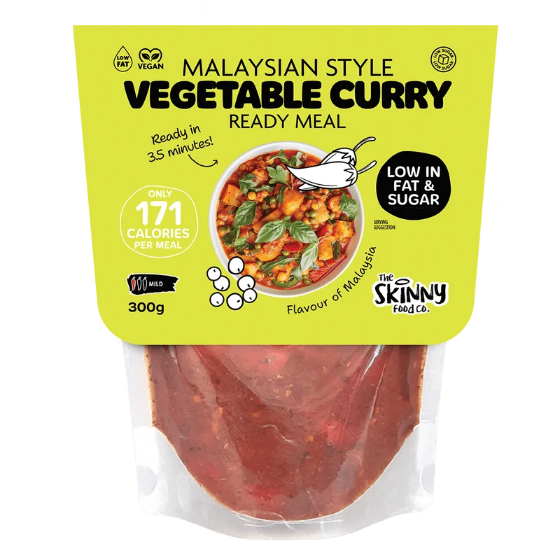 Curry de légumes léger à la malaisienne, plat préparé de 300 g (également disponible en paquet de 10), 171 calories
