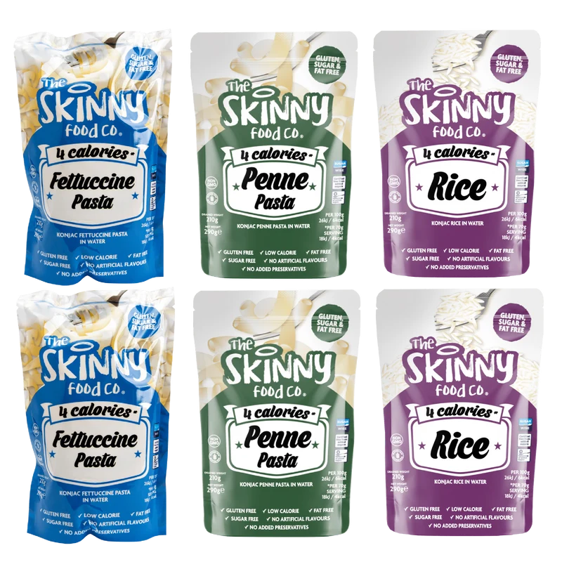 Coffret ultime de pâtes et de riz hypocaloriques - 6 x 3 saveurs