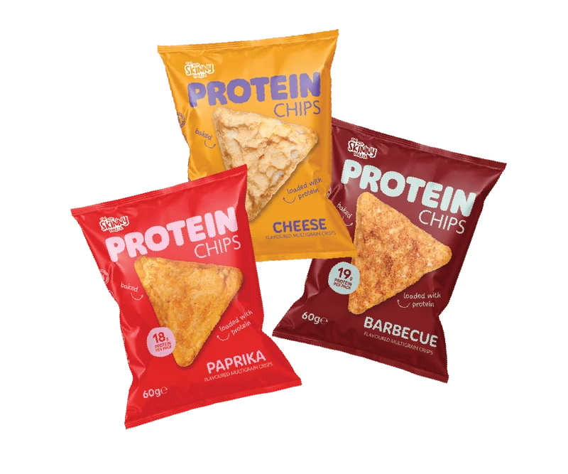 Sachet de chips protéinées Skinny (3 saveurs) 60 g (18 à 19 g de protéines par paquet)