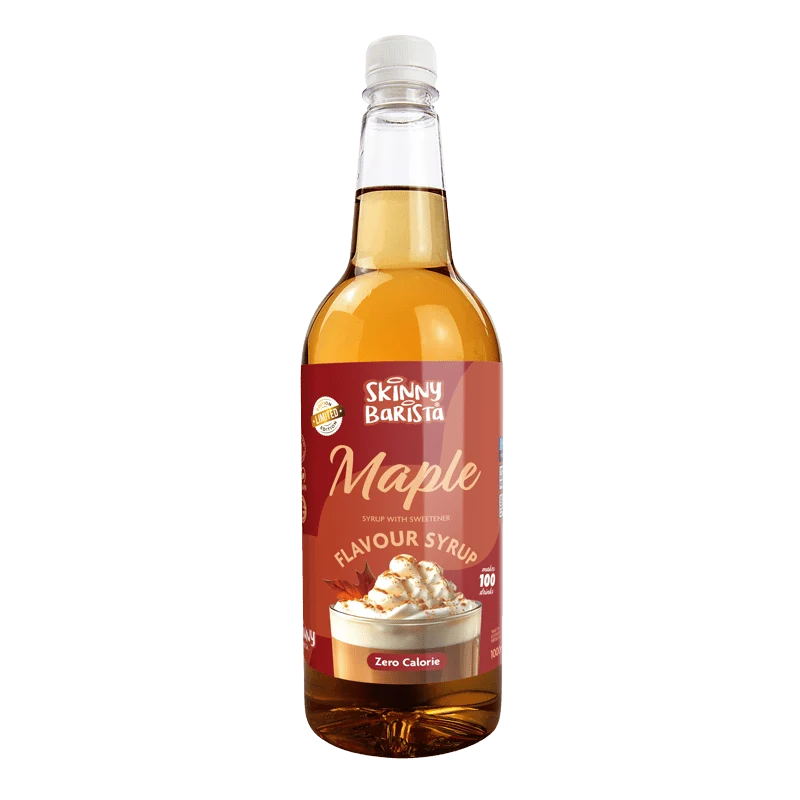 Sirop saveur érable Skinny Barista - Café léger sans sucre et sans calories - 1 litre (Édition limitée)