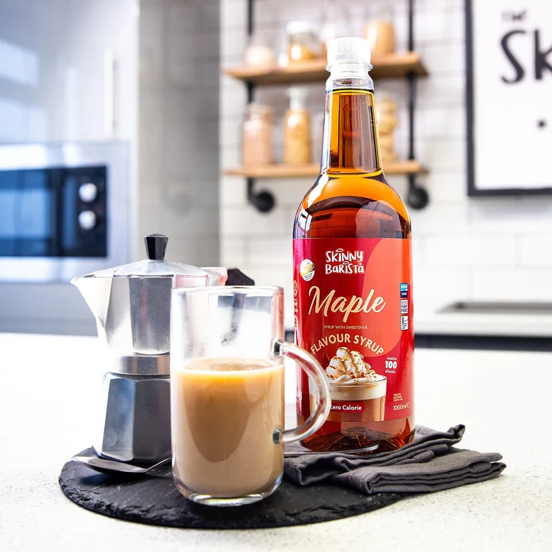 Sirop saveur érable Skinny Barista - Café léger sans sucre et sans calories - 1 litre (Édition limitée)